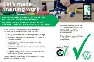 Let's make training work, brochure image